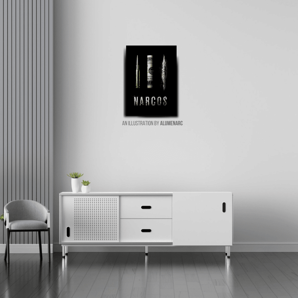 G112 - Narcos Metal Poster by Alumenarc